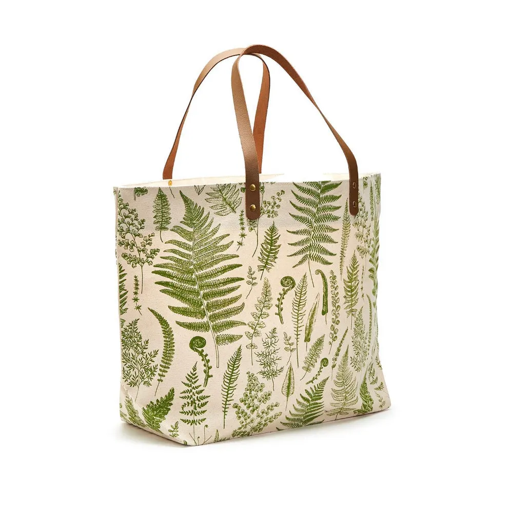 Two's Company Fanciful Fern Printed Tote Bag