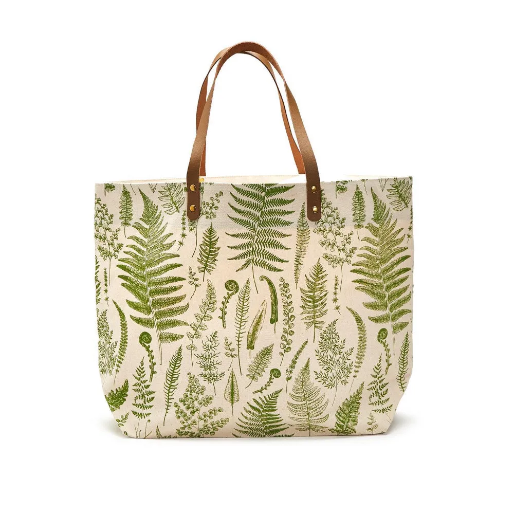 Two's Company Fanciful Fern Printed Tote Bag