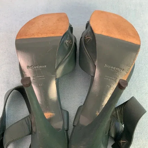 Yves Saint Laurent Green Platform Stiletto Heels