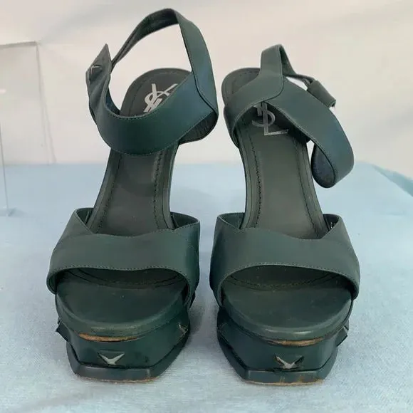 Yves Saint Laurent Green Platform Stiletto Heels