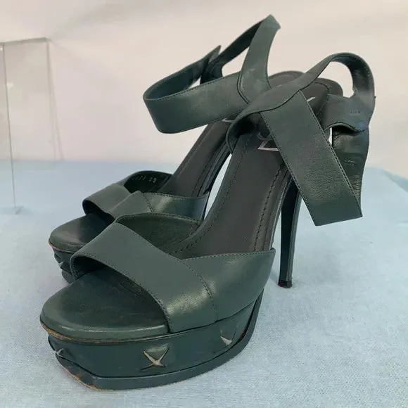 Yves Saint Laurent Green Platform Stiletto Heels