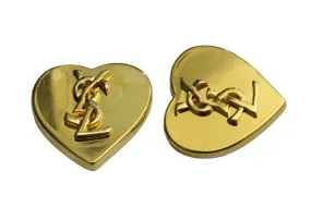 YVES SAINT LAURENT heart Logo earrings